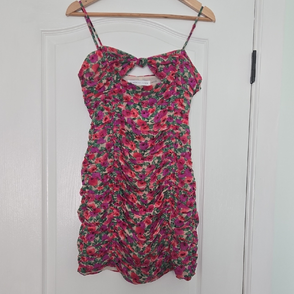Endless Rose Red and Pink Ruched Mini Sundress